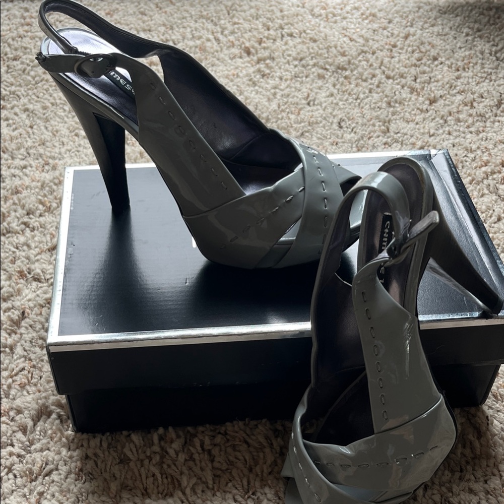 Chinese Laundry Elegant Patent Gray Heels